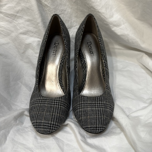 Women’s Dexter Plaid Black and Gray Wedge High Heel Shoes. Size 8 - Picture 4 of 16